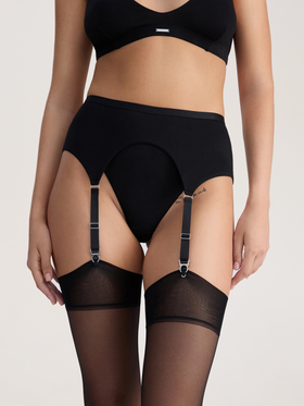 Black Mini Suspender Belt