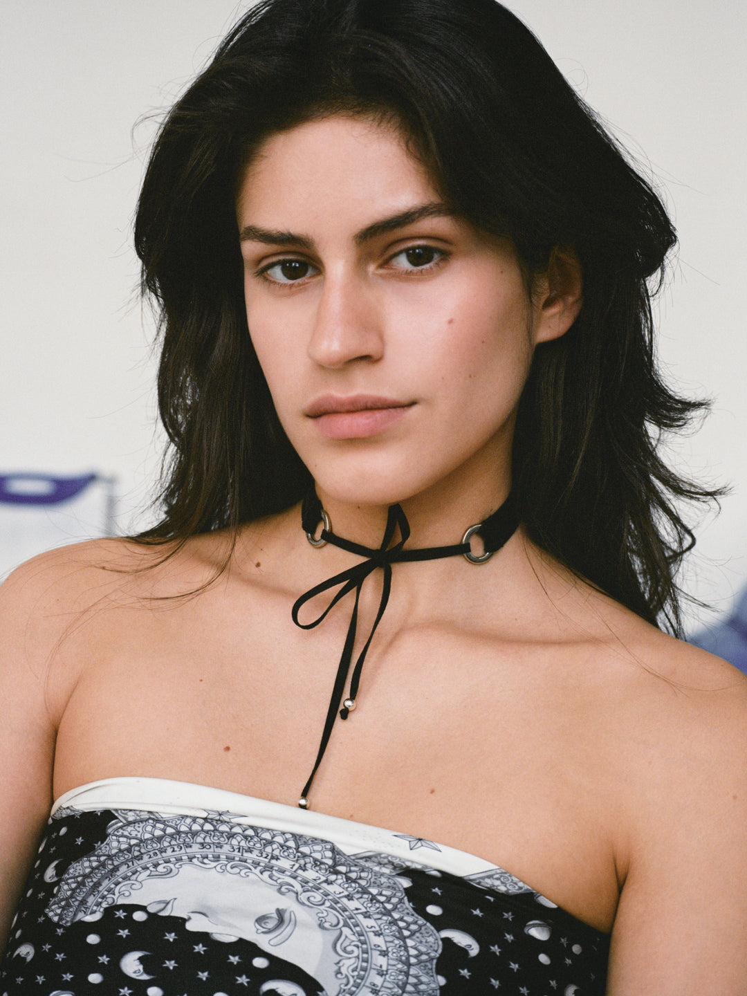 Black Lace-Up Choker Necklace