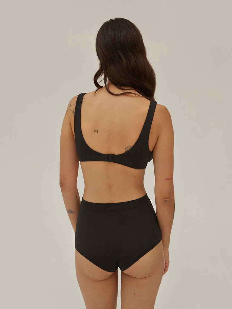 Black high waist briefs