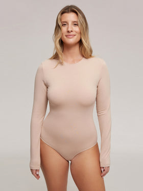 Beige Longsleeve Bodysuit