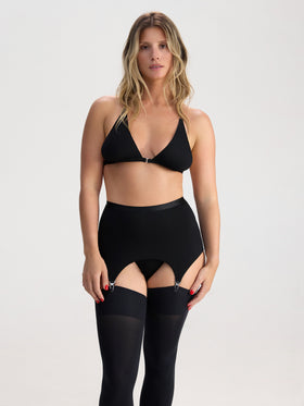 Black Classy Suspender Belt