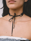 Schwarze Choker-Halskette mit Schnürung