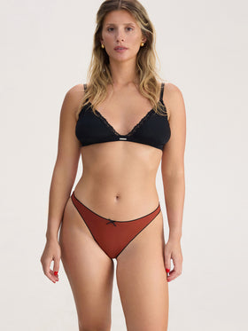 Cotton bikini in terracota