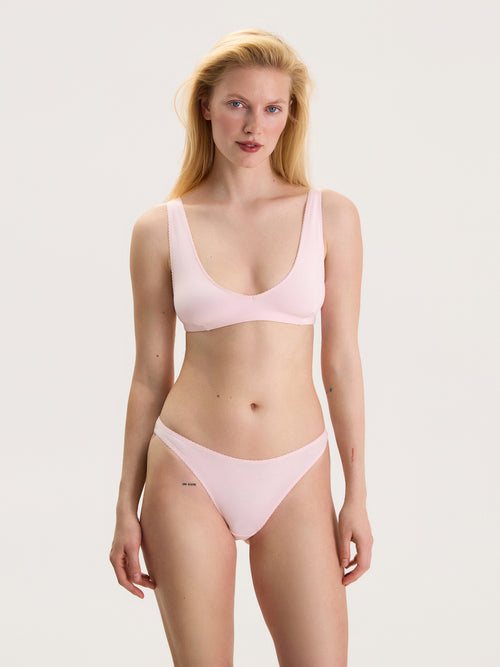 Baumwoll-Bikini in Erdbeerrosa